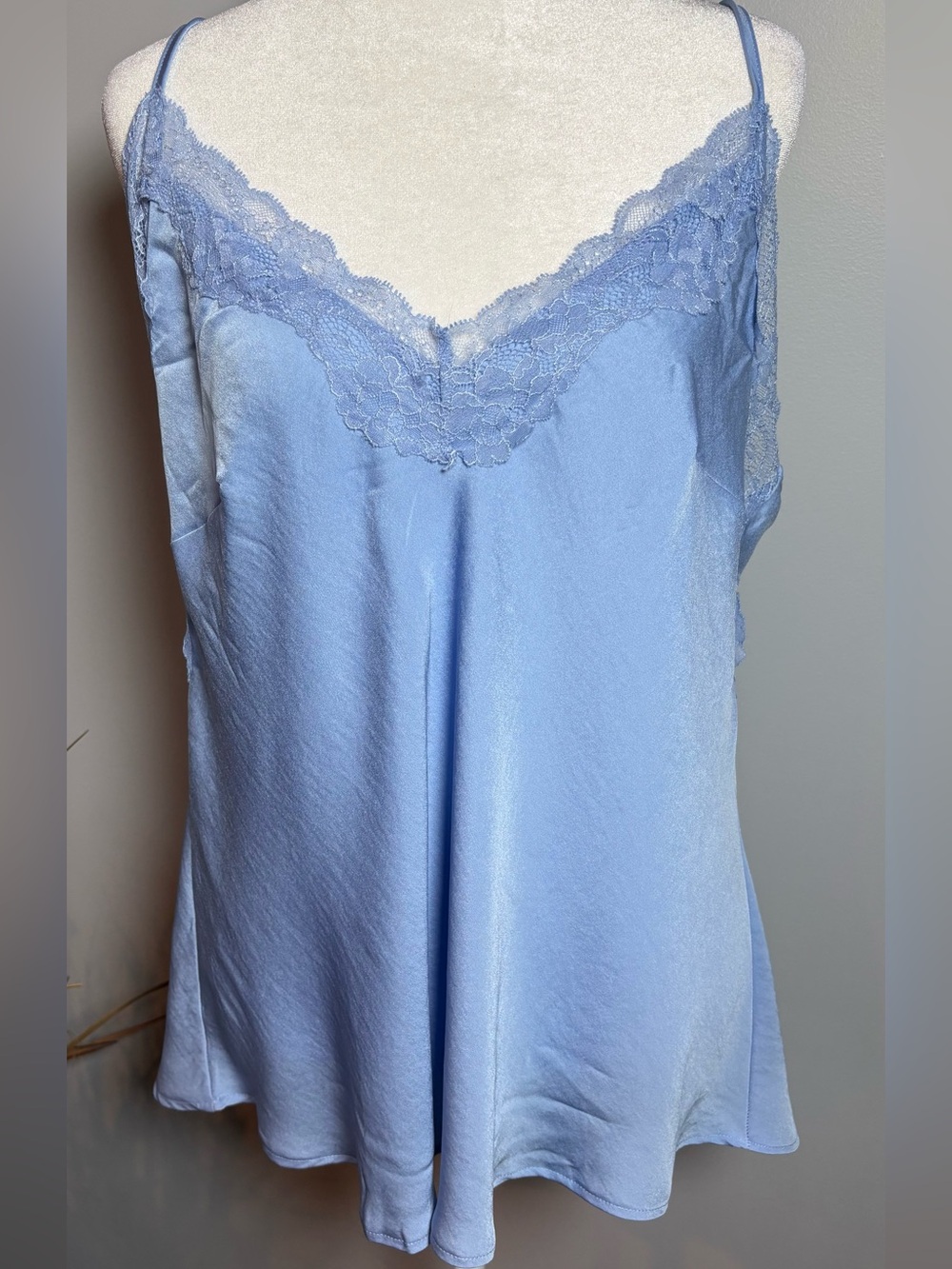 Frederick’s of Hollywood Loretta Blue Lace Camisole L NWT